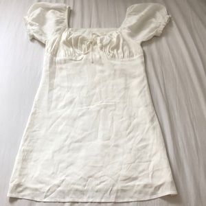 white milkmaid mini dress